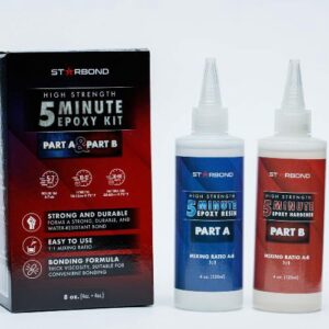 5-Minute Epoxy Kit - Easy 1:1 Ratio - (Includes Mixing Tools), 8 oz.