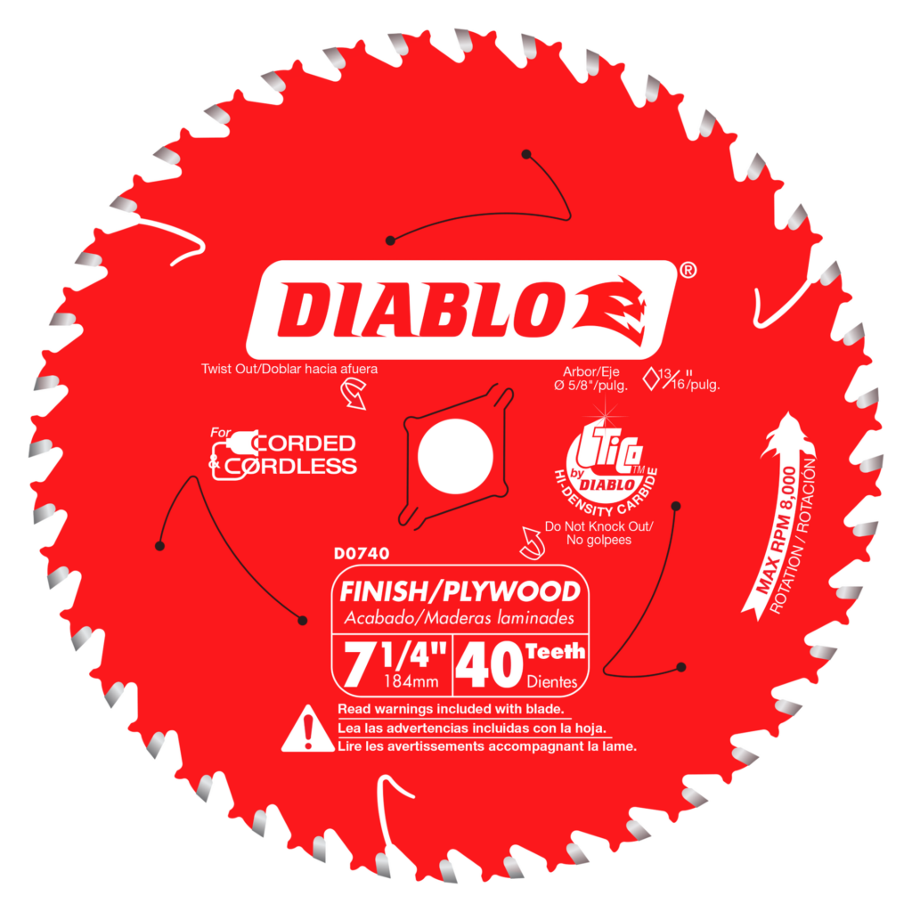 7-1/4" x 40-Teeth Finish Saw Blade for Wood