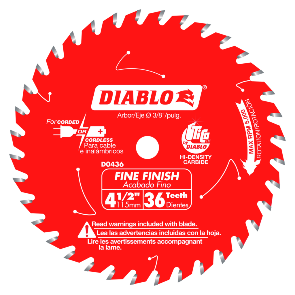 4-1/2" 36 Tooth Fine Finish Saw Blade
