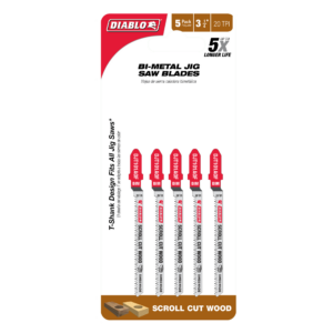 3-1/4" 20TPI Bi-Metal Jig Saw Blades for Wood (5-Pack)