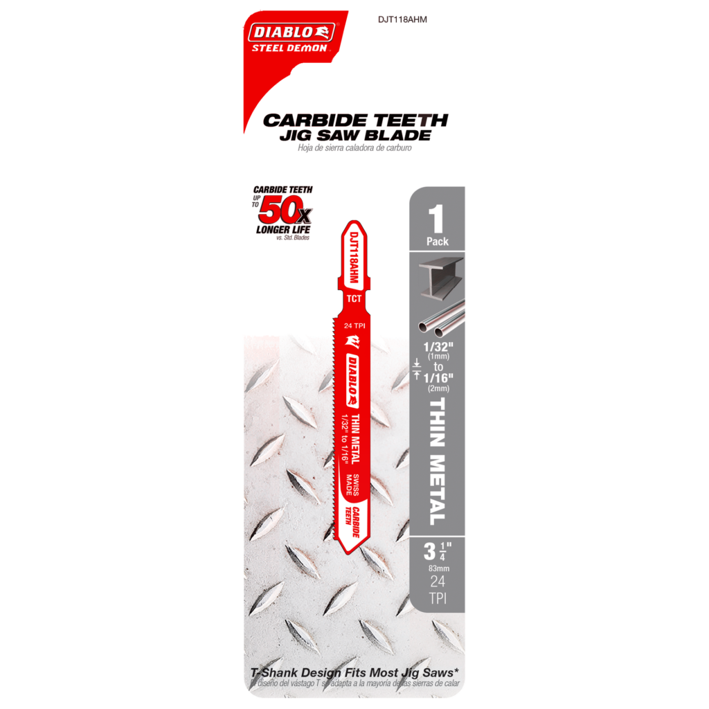 3-1/4" 24TPI Carbide Jig Saw Blade for Thin Metal