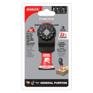 1-1/4" AMPED™ Demo Demon™ Starlock Carbide Teeth Oscillating Blades for General Purpose Cuts (3-Pack)