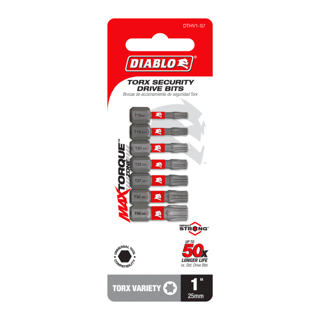 1" Torx Security Drive Bits (7-Piece)