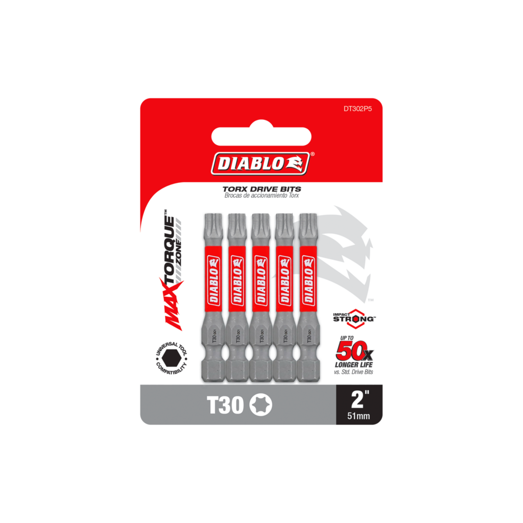 2" #30 Torx Drive Bits (5-Pack)