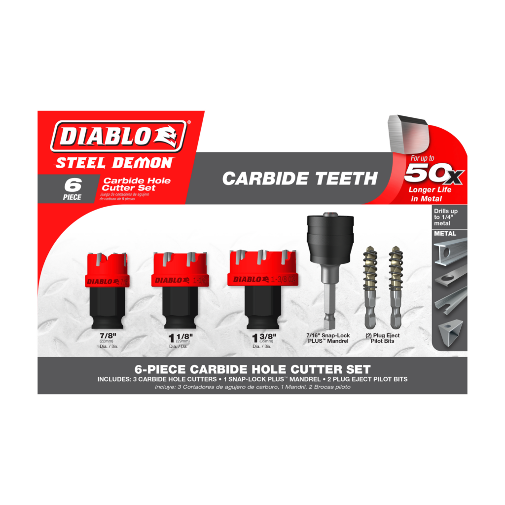 6 pc Steel Demon™ Carbide Teeth Hole Cutter Set (6-Pieces)