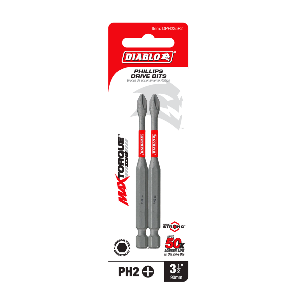 3-1/2" #2 Phillips Drive Bit (2-Pack)