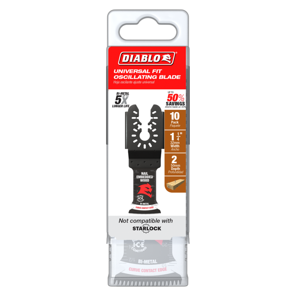 1-1/4" Demo Demon™ Universal Fit Bi-Metal Oscillating Blades for Clean Wood (10-Pack)