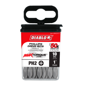 1" #2 Phillips Drive Bits (10-Pack)