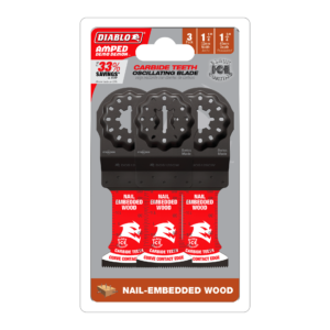 1-1/4" Diablo AMPED™ Demo Demon™ Starlock Carbide Teeth Oscillating Blades for Nail-Embedded Wood (3-Pack)