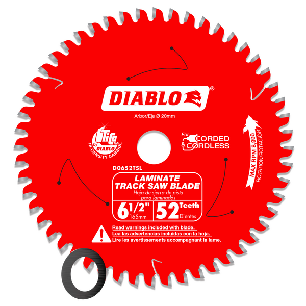 Diablo 6-1/2" 52-Teeth Track Saw Blade for Laminate