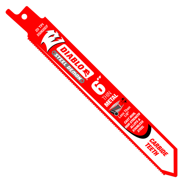 6" 20TPI Steel Demon™ Carbide Teeth Reciprocating Saw Blade for Thin Metal