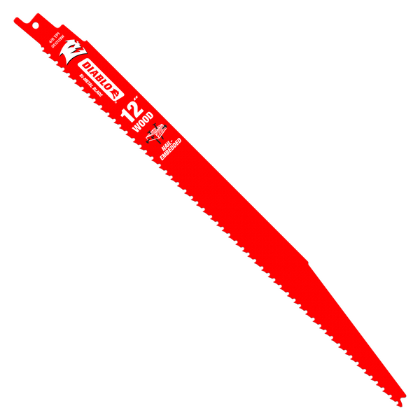 12" 4/6TPI Bi-Metal Reciprocating Saw Blades for Nail-Embedded Wood (5-Pack)